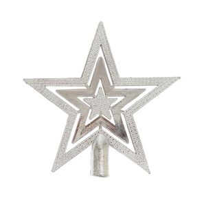 Navidad Estrella P/Arbol Estrella 15Cm Plateado (Yj-7)