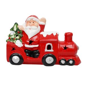 Navidad Adorno Led Noel C/Tren 20.3X7.5X13.2 Rojo/Verde (24247)