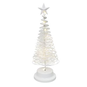 Navidad Adorno Led Espiral Ramas 12.5X12.5X32Cm Blanco (Gc-297)