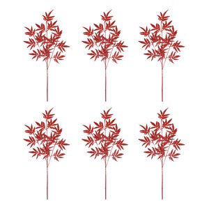 Navidad Planta P/Arbol Hoja Ii X6Pz 75Cm Rojo (Zd-Y06)