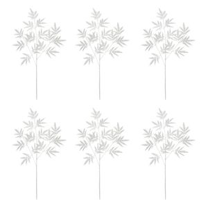 Navidad Planta P/Arbol Hoja Ii X6Pz 75Cm Plateado (Zd-Y06)