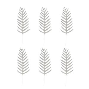 Navidad Planta P/Arbol Hoja Vi X6Pz 42Cm Plateado (Zd-Y35)