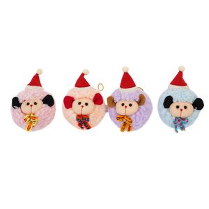 Navidad Peruana Adornos P/Arbol 4 Pzs Oveja Con Gorrito Ii