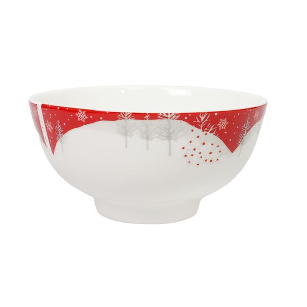 Navidad Bowl Nevado Santa 11X5.8Cm Rojo/Blanco (Hc-187)