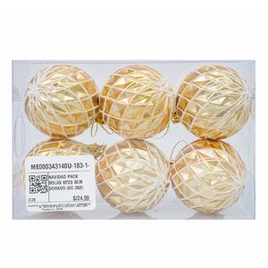 Navidad Pack Bolas 6Pzs 6Cm Dorado (Gc-362)