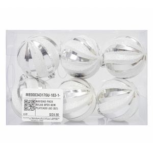 Navidad Pack Bolas 6Pzs 6Cm Plateado (Gc-357)