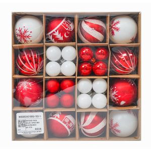 Navidad Pack Bolas 44Pzs Box Rojo/Blanco (Gc-373)