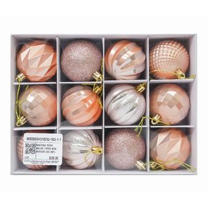Navidad Pack Bolas 12Pzs 6Cm Rosado (Gc-387)