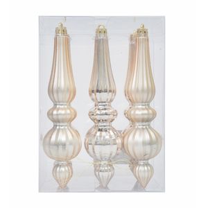 Navidad Pack Bolas Lagrimas 6Pzs Champagne (Gc-399)