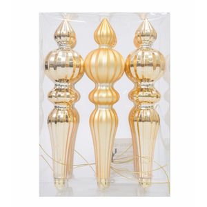 Navidad Pack Bolas Lagrimas 6Pzs Dorado (Gc-400)