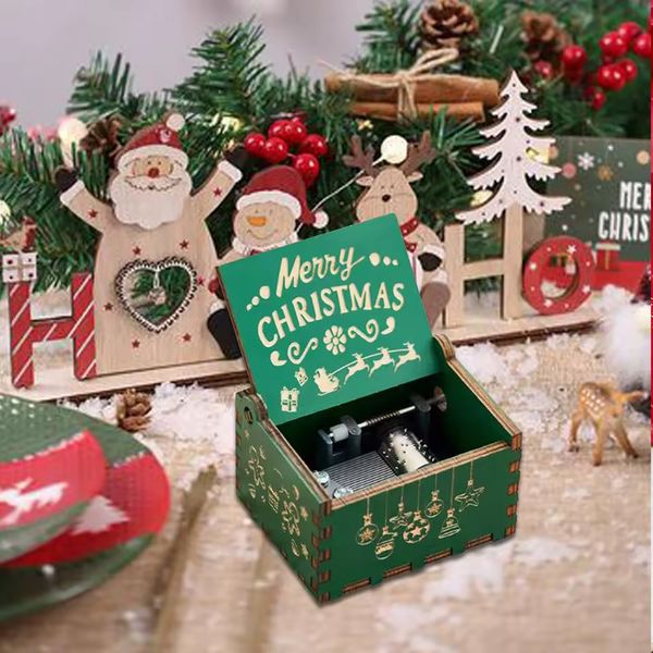 Navidad Caja Musical Con Manibela 6.4X5.2X4.2Cm Verde (Mb-10)