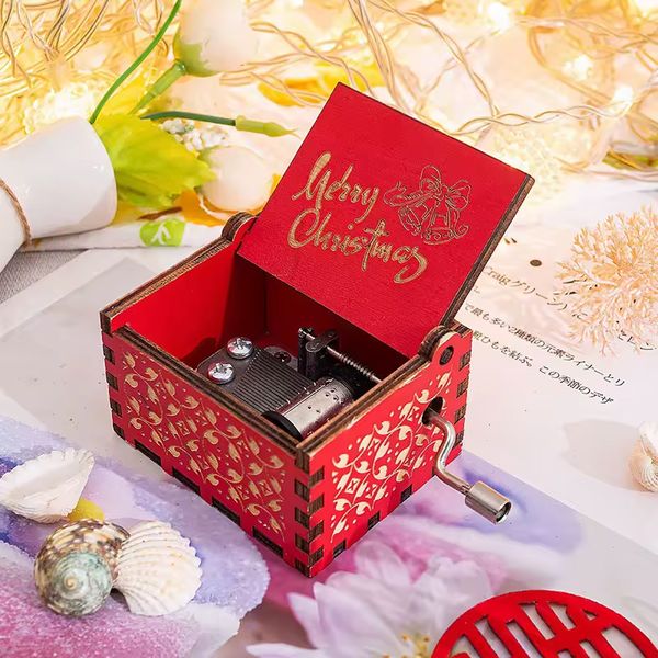 Navidad Caja Musical Con Manibela 6.4X5.2X4.2Cm Rojo (Mb-11)