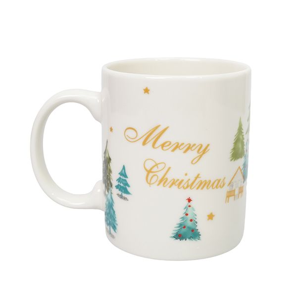 Navidad Taza Bosque 8X9.5Cm Blanco/Verde (Hc-200)