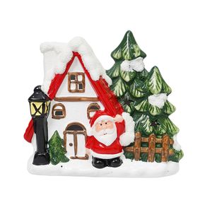 Navidad Adorno Led Casa Santa 18.3X6.7X16Cm Rojo/Verde (24253)