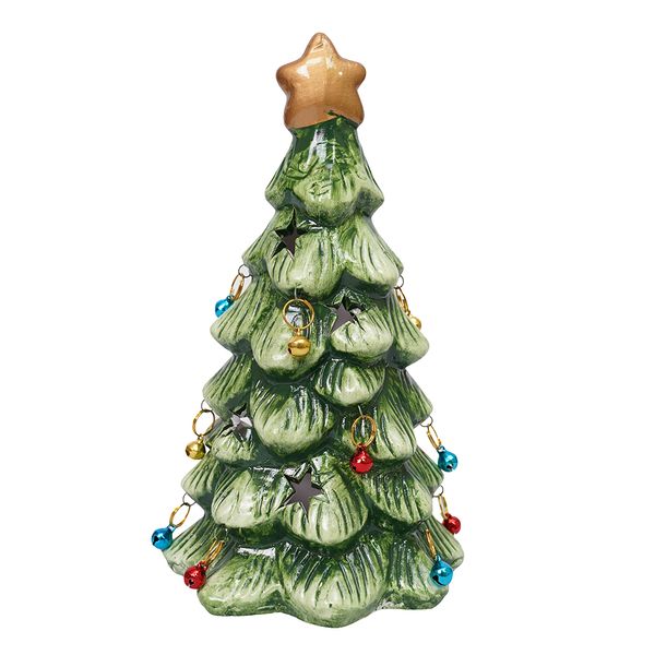 Navidad Adorno Led Arbolito 10.5X9.5X18.5Cm Verde (18411)