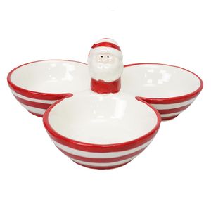 Navidad Bandeja Santa 19X18X7.6Cm Rojo/Blanco (25027)