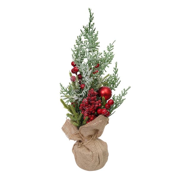 Navidad Arbol Mini Bayas 45Cm Verde/Rojo (Cqb-701C)