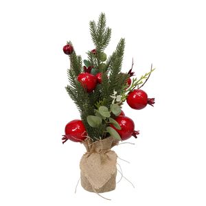 Navidad Arbol Mini Frutos 50Cm Verde/Rojo (Cqb-720C)