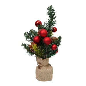 Navidad Arbol Mini Piña 38Cm Rojo/Verde (Cqb-5215)