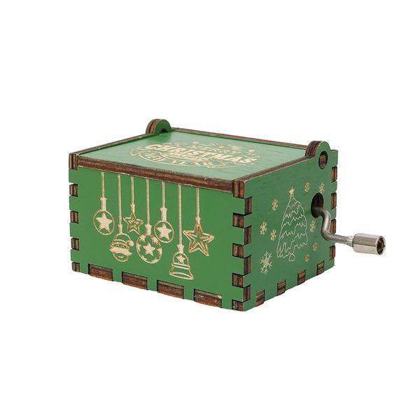 Navidad Caja Musical Con Manibela 6.4X5.2X4.2Cm Verde (Mb-10)