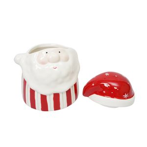 Navidad Tarro P/Dulces Santa 12.5X12.3X16Cm Rojo/Blanco (25041)