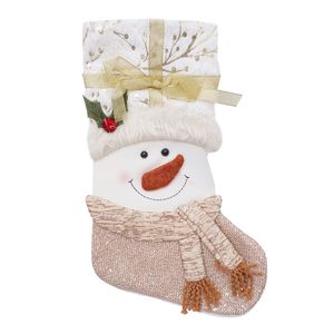 Navidad Bota Nieve 27X42 Cm Dorado (Yh20031B)