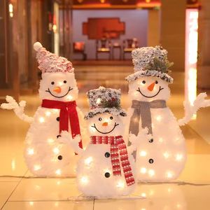 Navidad Deco Led Muñeco Nieve X3Pz 52/72/75Cm Blanco (K20B-Y03S/3
