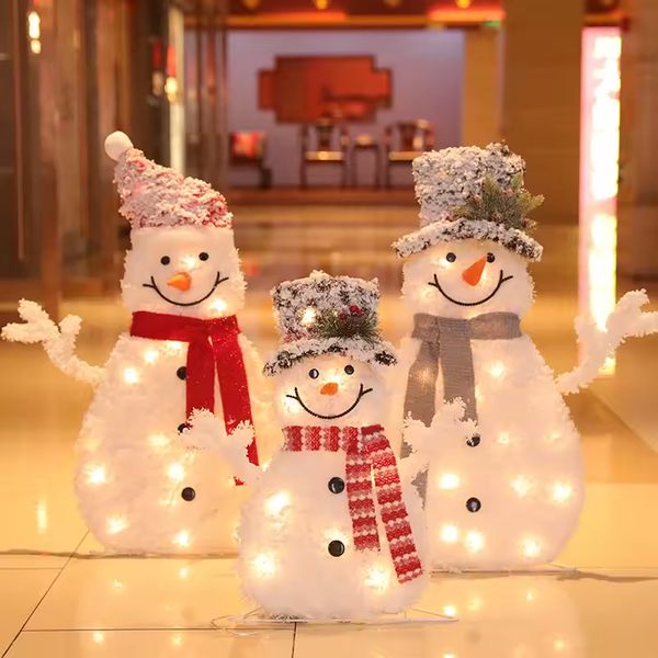 Navidad Deco Led Muñeco Nieve X3Pz 52/72/75Cm Blanco (K20B-Y03S/3