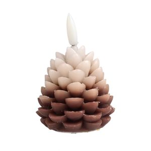 Navidad Vela Led Piña Blanco/Marron (Ae35-056L)