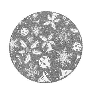 Navidad Individuales 4Pzs Circ Muerdago 37Cm Plateado (Hme9-067A)