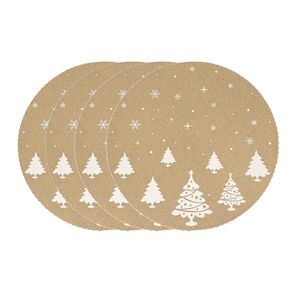 Navidad Individuales 4Pzs Circ Arbol 37Cm Dorado (Hme9-068C)