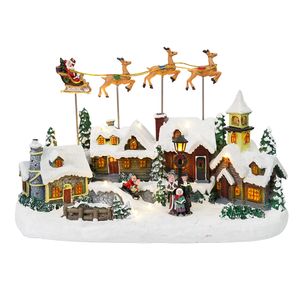 Navidad Escultura Ciudad Musical C/Luces Led 34X16.5X23 Cm (Dc-4)