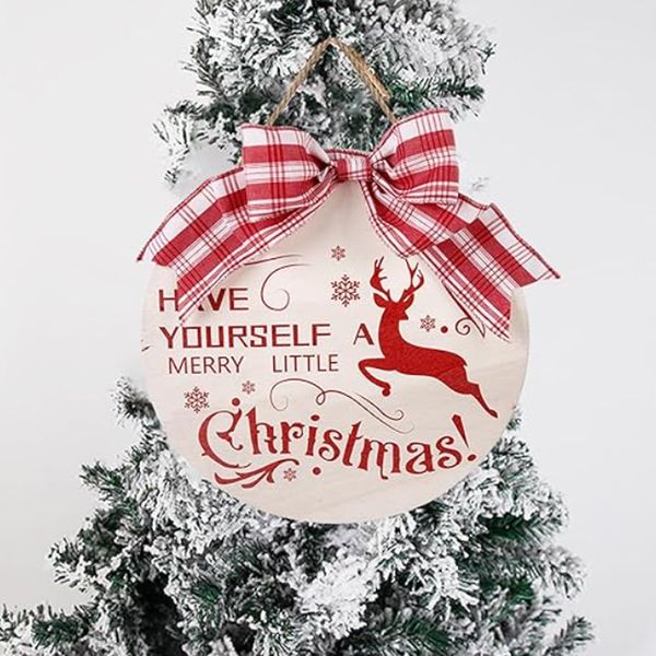 Navidad Adorno Colgante Reno 30X34 Cm Rojo/Blanco (Mc-1052)