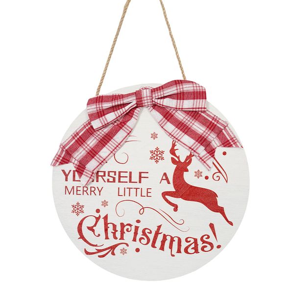 Navidad Adorno Colgante Reno 30X34 Cm Rojo/Blanco (Mc-1052)