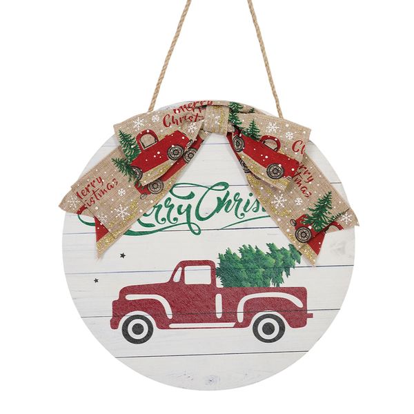 Navidad Adorno Colgante Coche/Arbol 30X34 Cm Rojo/Verde (Mc-1053)