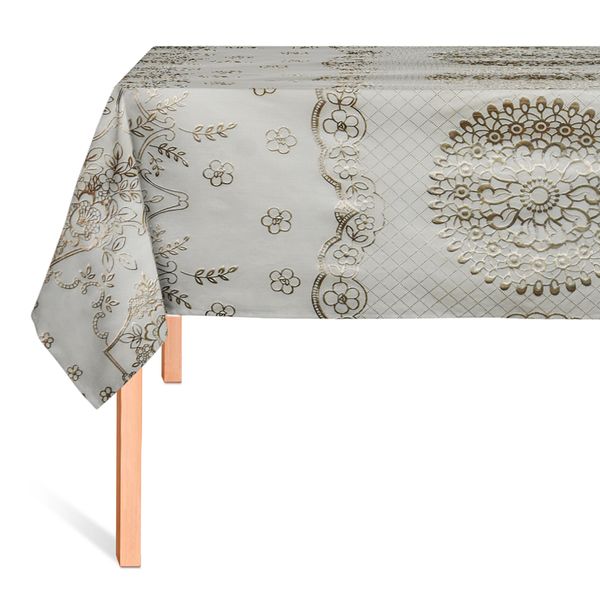 CUBREMESA ENCAJE PVC BERENICE PLATA