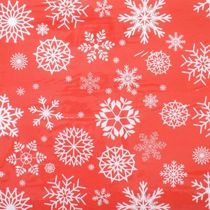 CUBREMESA PLAIN PVC NAVIDAD COPOS DE NIEVE ROJO