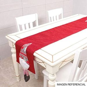 Navidad Camino De Mesa 3D Duende 33X180Cm Rojo/Blanco (F3-9)