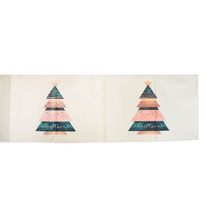 Navidad Camino De Mesa Arbol 33X240Cm Blanco (Yc-047)