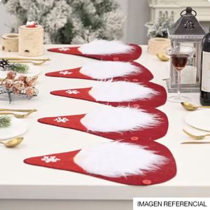 Navidad Camino De Mesa Duendes 36X180Cm Rojo/Blanco (F13-10)