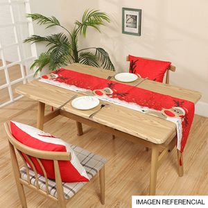 Navidad Camino De Mesa Renos 33X180Cm Rojo/Blanco (Yc-050)