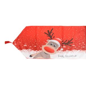 Navidad Camino De Mesa Renos 33X180Cm Rojo/Blanco (Yc-050)
