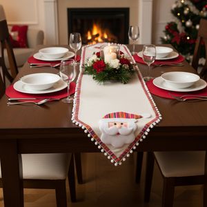 Navidad Peruana Camino De Mesa Bordes 33X180 Cm Santa (Pt)