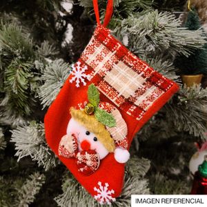 Navidad Adornos P/Arbol Bota Rojo/Blanco 15X10Cm Muñeco N (L12-9)