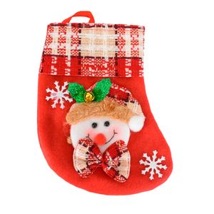 Navidad Adornos P/Arbol Bota Rojo/Blanco 15X10Cm Muñeco N (L12-9)