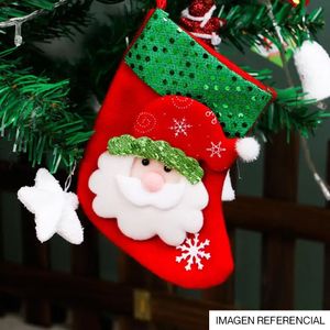 Navidad Adornos P/Arbol Bota Rojo/Verde 16X9Cm Santa (G8-9)