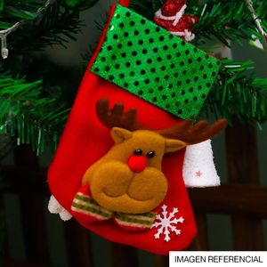 Navidad Adornos P/Arbol Bota Rojo/Verde 16X9Cm Reno (G8-11)