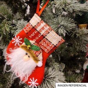 Navidad Adornos P/Arbol Bota Rojo/Blanco 15X10Cm Santa (L12-8)