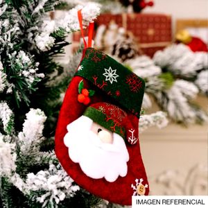 Navidad Adornos P/Arbol Bota Rojo/Verde 16X10Cm Santa (G7-4)