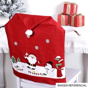 Navidad Funda Silla Happy 60X50Cm Rojo/Bl Santa (G9-9)